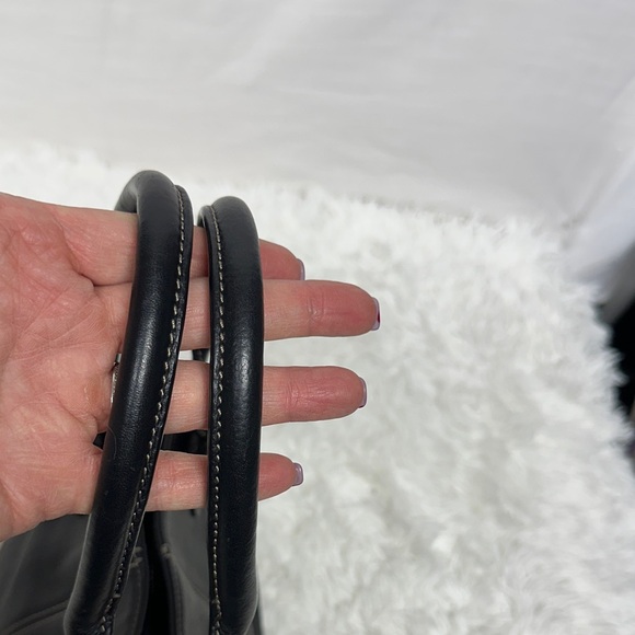 Tignanello Black Pebbled Leather Buckle Shoulder/ Satchel - Picture 6 of 12